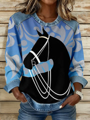 Women's Horse Art Print Sweatshirts