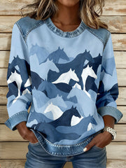 Women's Horse Art Print Sweatshirts