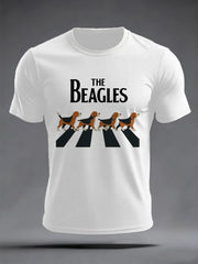 Men's Funny “The Beagles” Dog Lover Beatles Parody Casual Tee