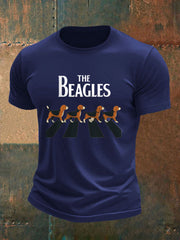 Men's Funny “The Beagles” Dog Lover Beatles Parody Casual Tee