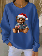 Women's Christmas British Style Print Casual Sweatshirt