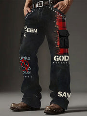 Men's UK Punk Music Lover Printed Pants