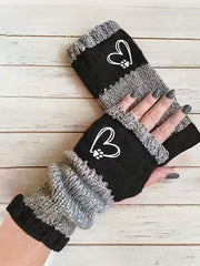Women's Heart-Shaped Footprint Gloves