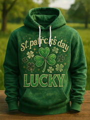 Men's St. Patrick's Day Oversized Drop-Shoulder Hoodie with Pockets