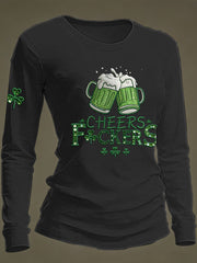 Women's St Patrick's Day Shamrock Long Sleeve T-shirt