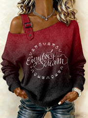 Women's The Everybody Scream Tour Inspired Off-Shoulder Sweatshirt
