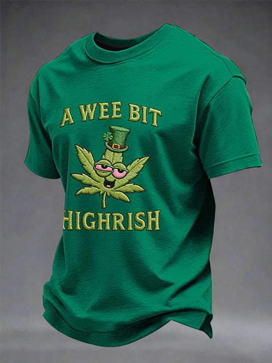 Men's Funny St Patrick Day A Wee Bit Highrish Short Sleeve T-shirt