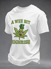 Men's Funny St Patrick Day A Wee Bit Highrish Short Sleeve T-shirt