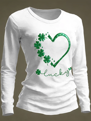 Women's St. Patrick's Day Round neck long sleeve T-shirt