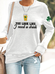 Women's St. Patrick's Day Polyester Waisted Sweatshirt