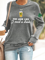 Women's St. Patrick's Day Polyester Waisted Sweatshirt