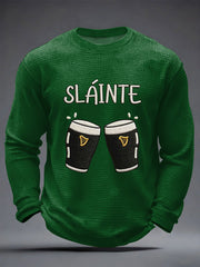 Men's Sláinte St. Patrick's Day Waffle Long Sleeve T-Shirt