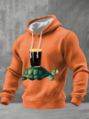 Men's St.patrick's Day Beer Checkered Cotton Hoodie