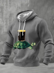 Men's St.patrick's Day Beer Checkered Cotton Hoodie