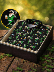 Men's Funny St. Patrick's Day Leprechaun Print Casual Polo
