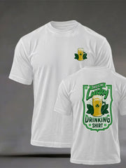 Men's Funny St.Patrick's Day THIS IS MY LUCKY DRINKING SHIRT Casual Short Sleeve T-shirt