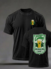 Men's Funny St.Patrick's Day THIS IS MY LUCKY DRINKING SHIRT Casual Short Sleeve T-shirt