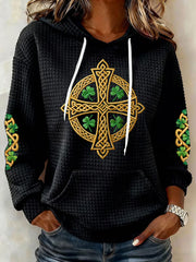 Women's St. Patrick's Day Print Large-sized Hooded Sweatshirt