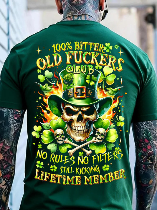 Men's St Patrick's Day 100% Bitter Old Fuckers Club Printed T-shirt