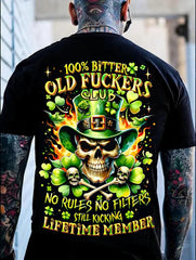 Men's St Patrick's Day 100% Bitter Old Fuckers Club Printed T-shirt