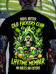 Men's St. Patrick‘s Day 100% Bitter Old Fuckers Club Printed T-shirt