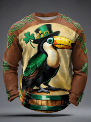Men's St. Patrick'S Day Printed Waffle Long Sleeve T-Shirt