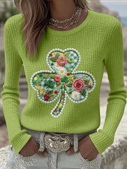 Women's St. Patrick's Day Waffle Knit T-Shirts