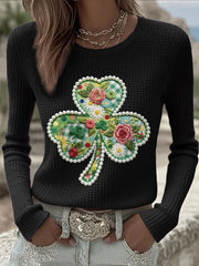 Women's St. Patrick's Day Waffle Knit T-Shirts