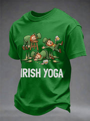 Men's Funny St. Patrick's Day Irish Yoga Print Casual Tee