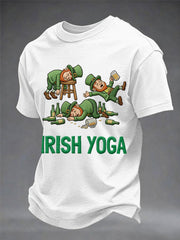 Men's Funny St. Patrick's Day Irish Yoga Print Casual Tee