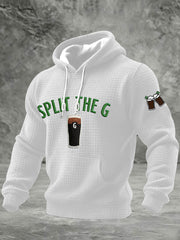 Men's St. Patrick's Day Split the G Printed Checkered Cotton Hoodie
