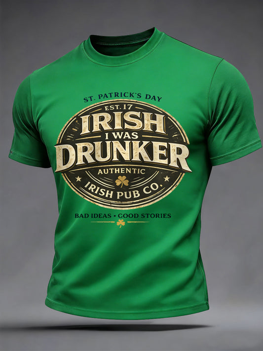 Men's Funny St. Patrick's Day Print Casual Tee