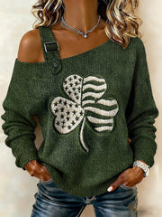 Women's St. Patrick's Day Shamrock Print Casual Top