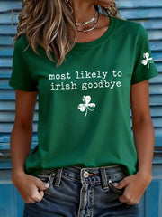 Women's Irish Goodbye Printed Casual T-Shirt