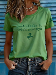 Women's Irish Goodbye Printed Casual T-Shirt