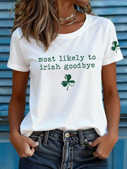 Women's Irish Goodbye Printed Casual T-Shirt