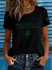 Women's Irish Goodbye Printed Casual T-Shirt