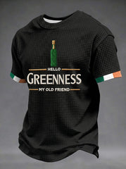 Men's Hello Greenness My Old Friend Irish Jameson Whiskey Printed Waffle Short Sleeve T-Shirt