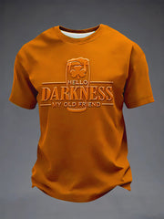 Men's Hello Darkness My Old Friend Patchwork Print T-shirt