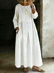 Women's Pure Color Casual Elegant Long Sleeve Dress