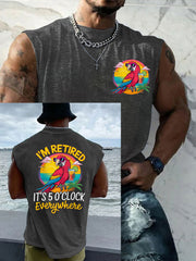 Men's LI‘m Retired It‘s 5 O'clock Everywhere Parrot Casual Tank Top