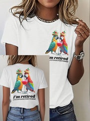 Women's It‘s 5 O'clock Everywhere Print Casual Iron On Short Sleeve T-Shirt