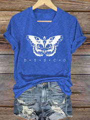 Women's Singer Casual Printed Iron On Short Sleeve T-Shirt