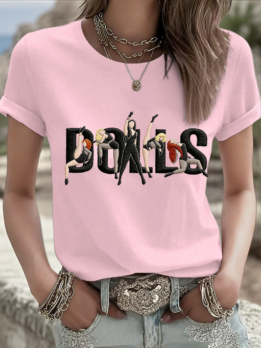 Women's Music Lover The Dolls Printed T-Shirt