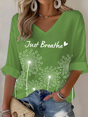 Women's Women's Just Breathe Print Waffle T-shirt