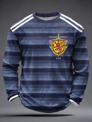 Men's UK Football Lover Scotland Printed Waffle Long Sleeve T-Shirt