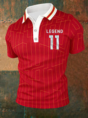 Men's Legend 11 Print Gift For Soccer Fans Casual Polo
