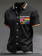 Men's Pride Month 'We The People Means Everyone' Printed Short Sleeve Shirt