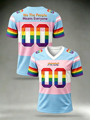 Men's Pride Month 'We The People Means Everyone' Printed V-neck Short Sleeve T-shirt