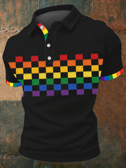 Men's Pride Month Rainbow Printed Short Sleeve Top
